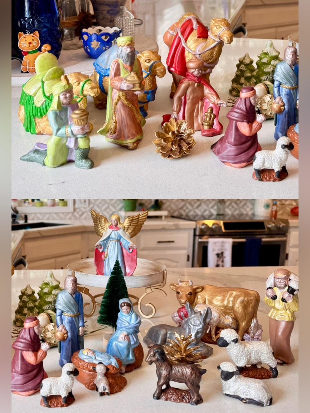 VTG 1983 Ceramic Nativity Set - Complete 18 Piece Hand-Painted Collection